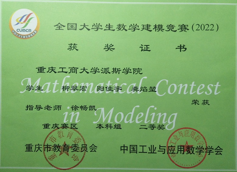 喜报！我校师生在“全国大学生数学建模竞赛”中喜获佳绩