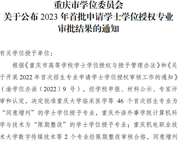 喜报！学校三个专业获批增列为学士学位授予专业